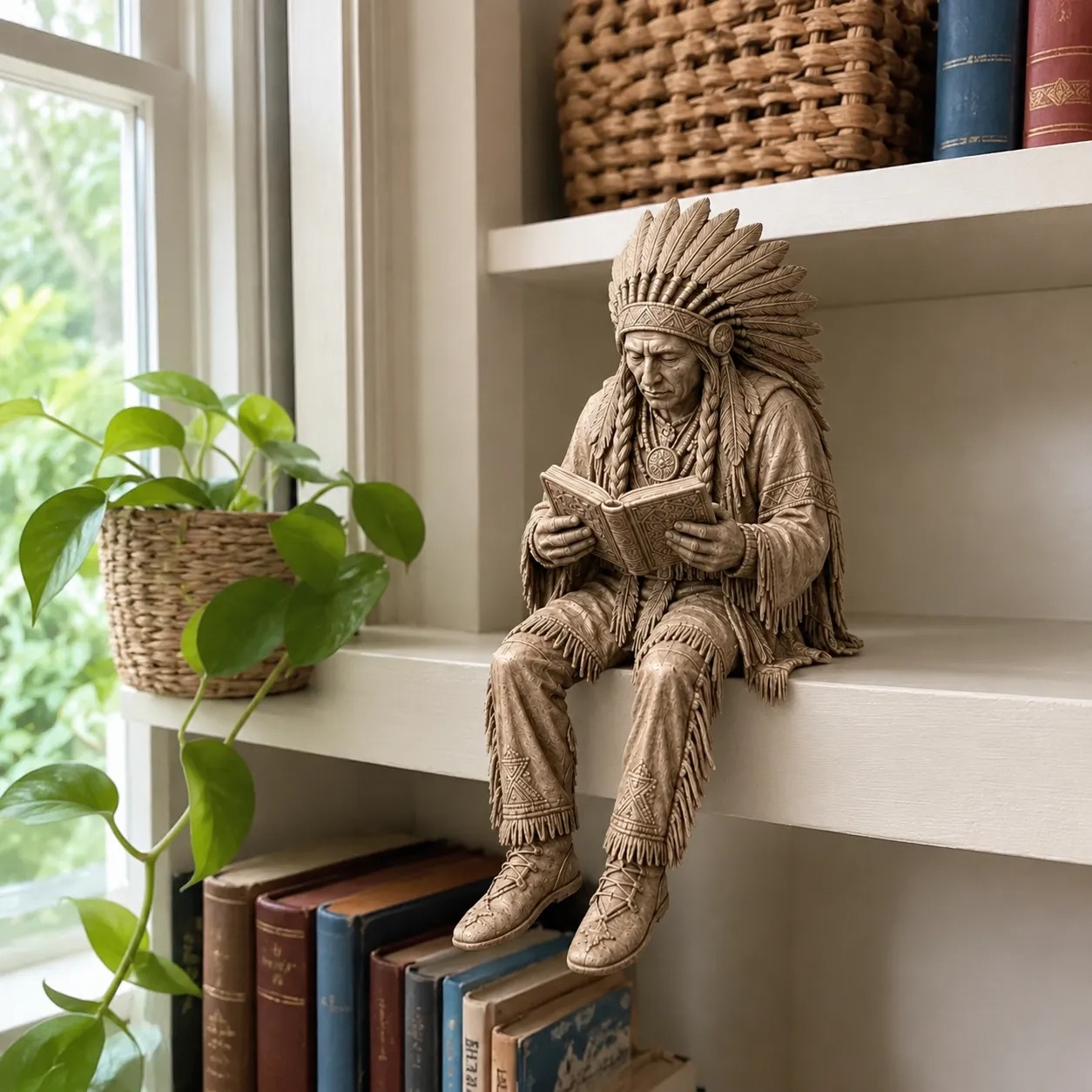 📖Last Day 60% OFF - Native American Reader Shelf Sitter Figurine