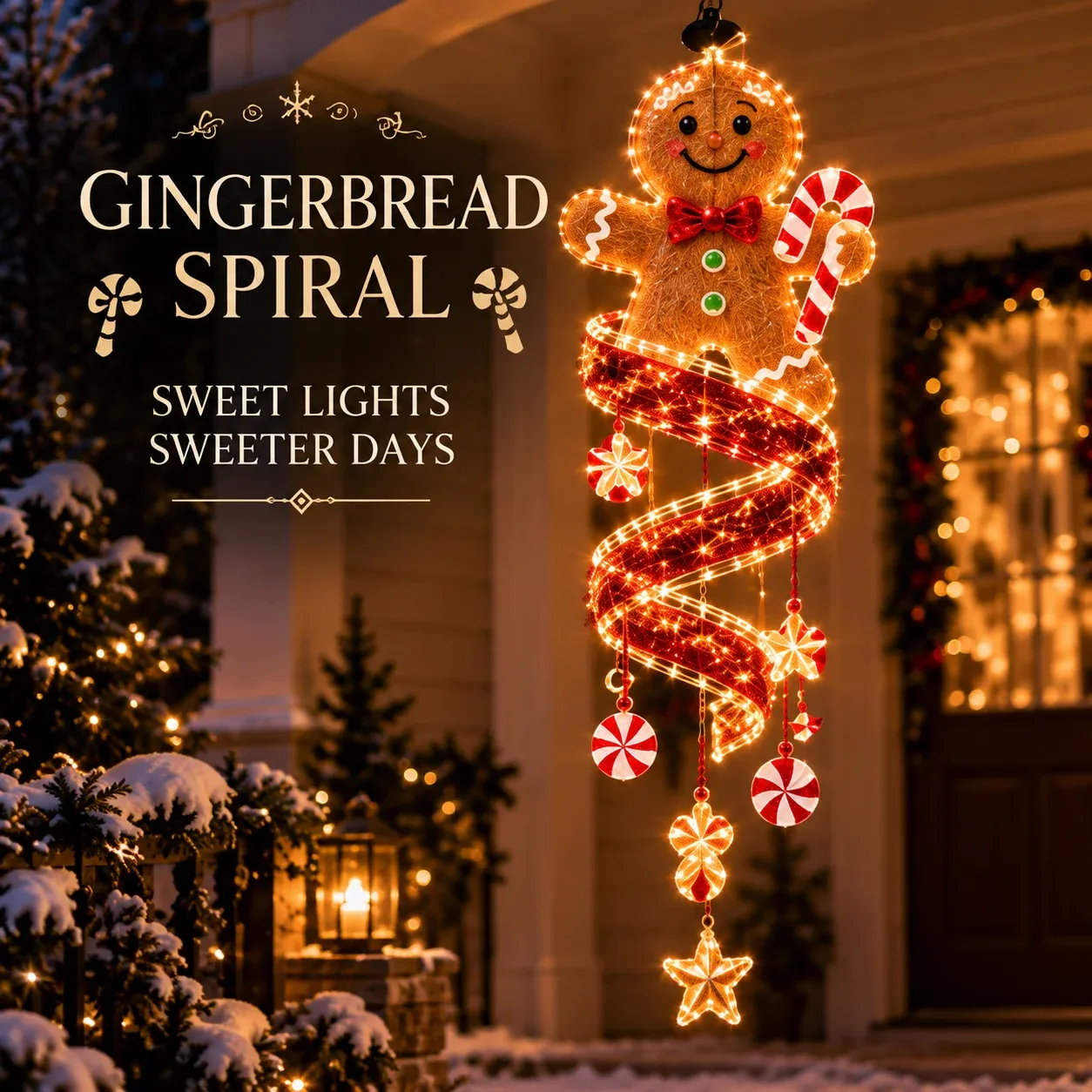 ⏳ Last Day 49% OFF – 🎄Christmas Magic Spiral Hanging LED Light Collection – 9 Festive Designs ✨