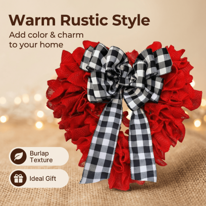 Valentines  Burlap Wreath  Door Decor