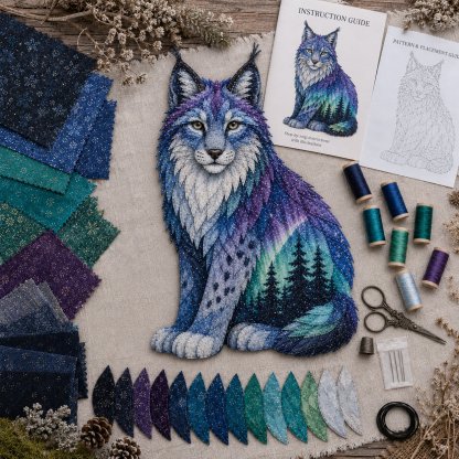 ⏳Last Day 49% OFF - 🌌🐺Northern Lights Wildlife DIY Patchwork Kit 🔥Buy 3 Get 1 Free
