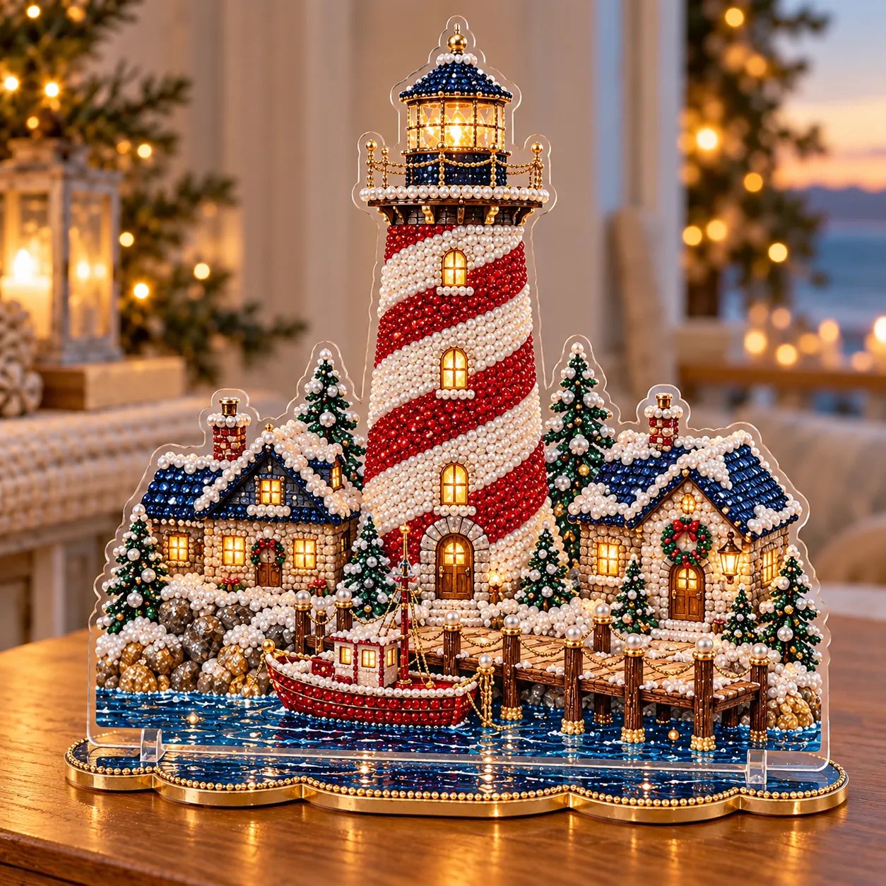 Candy Cane Christmas Lighthouse design