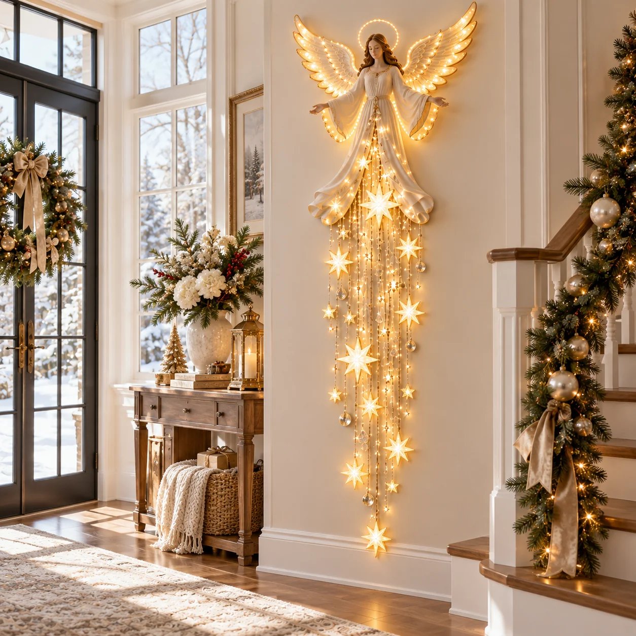 🔥Angel Blessing Starfall Wall LightTM – Heavenly Christmas Wall Decor