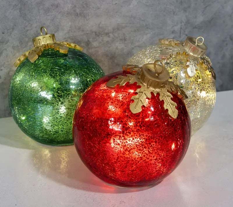 🎅Glass Tabletop Christmas Ornaments[3ct]🔔🎁