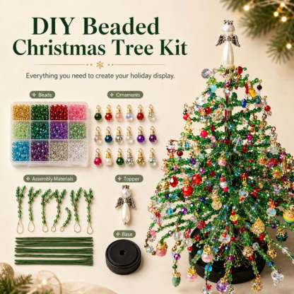 🔥Last Day BUY 2 GET 1 FREE⭐Mini Tabletop DIY Beaded Christmas Tree Craft Kit | Handmade Holiday Home Decor