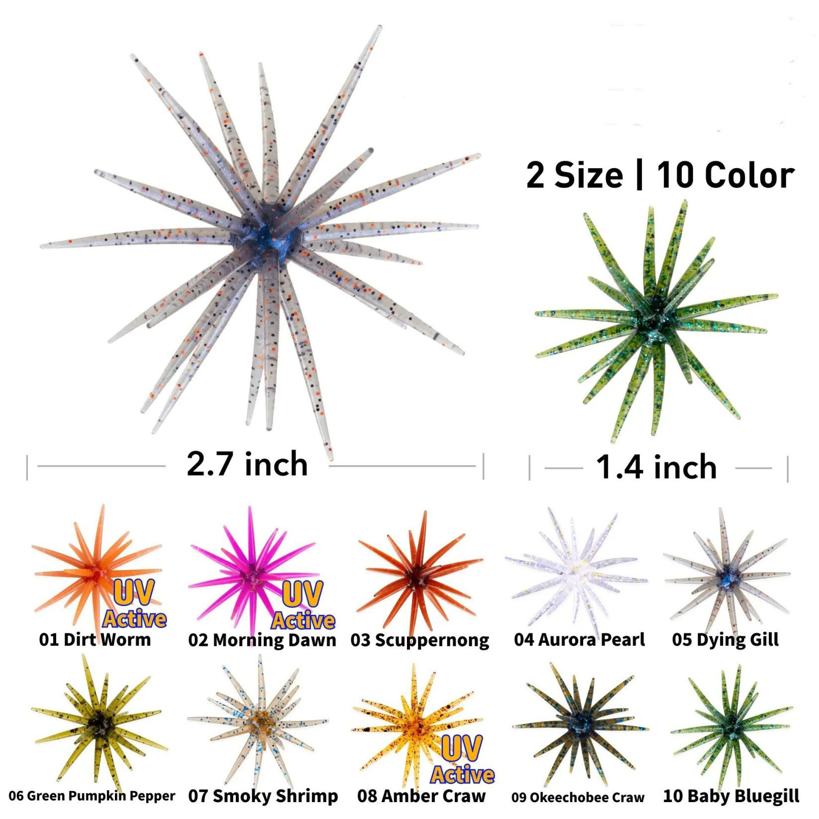 🎁Last Day Promotion 49% OFF🔥Tentacle Soft Plastic Fishing Lure, Finesse Bass Bait for Drop Shot Wacky Rig, Slow Sinking