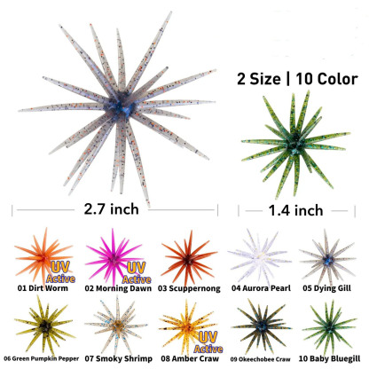 🎁Last Day Promotion 49% OFF🔥Tentacle Soft Plastic Fishing Lure, Finesse Bass Bait for Drop Shot Wacky Rig, Slow Sinking