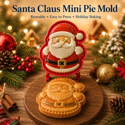 🔥Last Day BUY 3 GET 1 FREE🎄 9-Design Christmas Mini Pie Mold Collection | Reusable Embossed Molds for Shaping Detailed Santa, Snowman, Reindeer, Tree & Holiday Pies 🥧✨