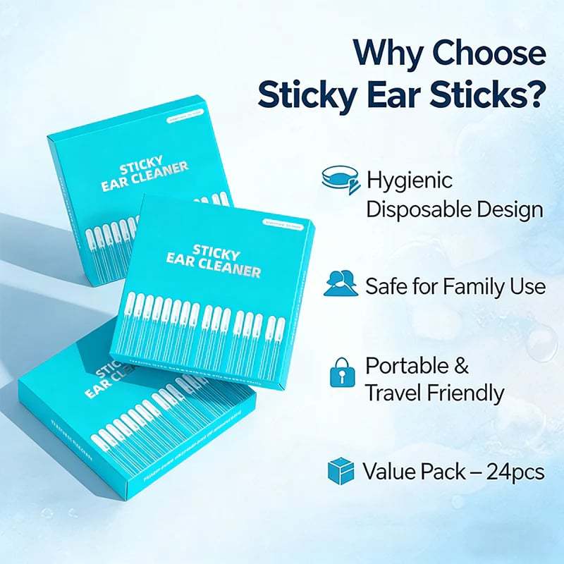 🔥Last Day 49% OFF 💦Sticky Ear Cleaning Sticks – Gentle, Visible Ear Care