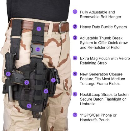 Hot Sale 40% OFF🔥Tactical Adjustable Thigh Holster for Right-Handed Users