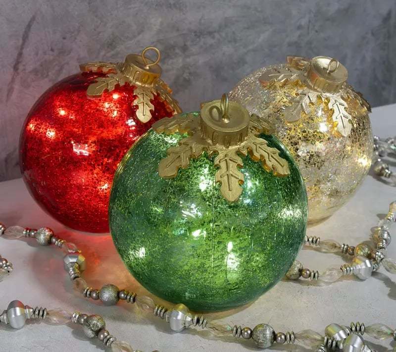 🎅Glass Tabletop Christmas Ornaments[3ct]🔔🎁