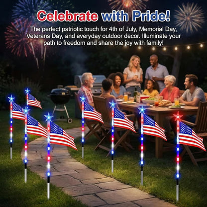💕8-in-1 American Flag Solar Lights