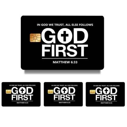 🔥Last Day 49% OFF - 💳✝️ Faith & Patriot Card Sticker Set – Inspirational Credit Card Stickers with Cross & Scripture Designs