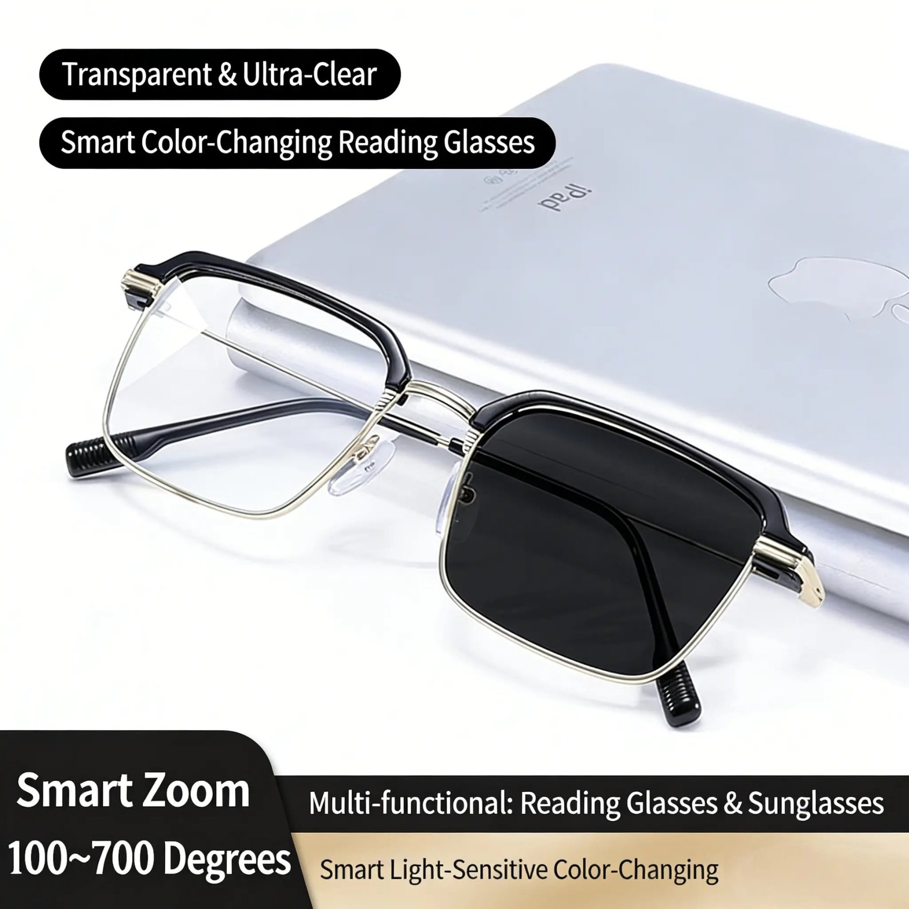 🎁High-Definition Eye Protection Blue Light Filter Intelligent Zoom Progressive Lenses Reading Glasses