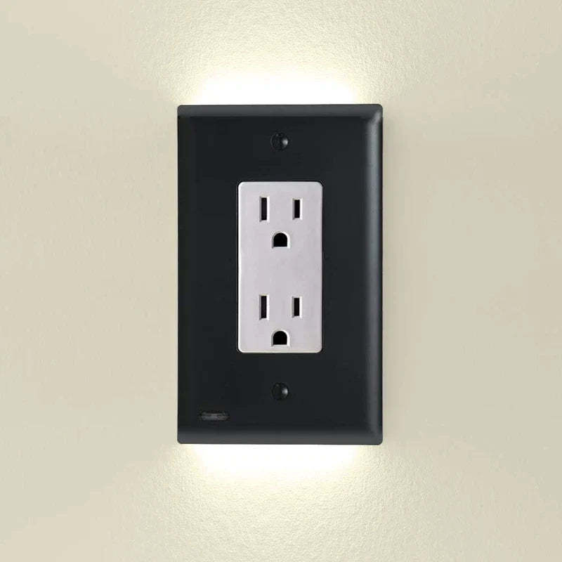 Outlet Cover with Integrated LED Night Light
