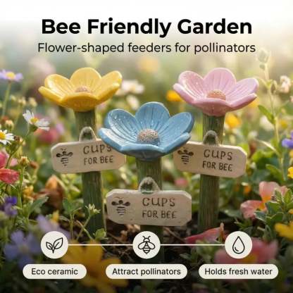 🌸Flower-Shaped Ceramic Bee Watering Station🐝💧