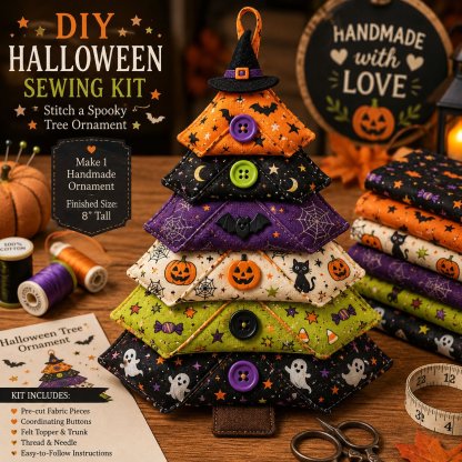 🔥Last Day BUY 3 GET 1 FREE ⭐Layered Fabric Tree Ornament DIY Sewing Kit | Beginner Friendly Handmade Seasonal Decor Gift