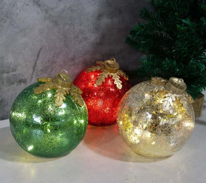 🎅Glass Tabletop Christmas Ornaments[3ct]🔔🎁