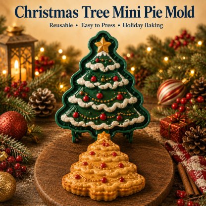 🔥Last Day BUY 3 GET 1 FREE🎄 9-Design Christmas Mini Pie Mold Collection | Reusable Embossed Molds for Shaping Detailed Santa, Snowman, Reindeer, Tree & Holiday Pies 🥧✨