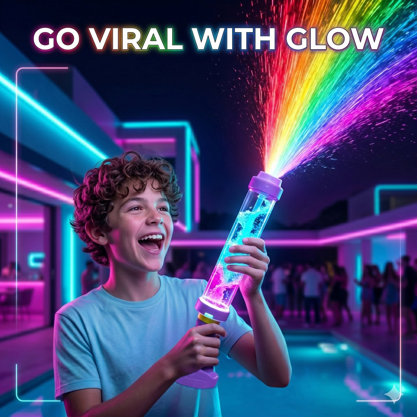 🌈 Glowing Rainbow LED Water Blaster | Summer Fun That Pops Like Magic! ✨