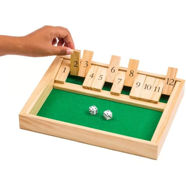 SHUT THE BOX-WOODEN DICE BOARD GAME
