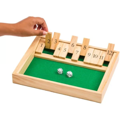 SHUT THE BOX-WOODEN DICE BOARD GAME
