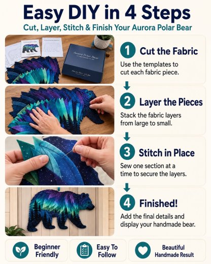 ⏳Last Day 49% OFF - 🌌🐺Northern Lights Wildlife DIY Patchwork Kit 🔥Buy 3 Get 1 Free