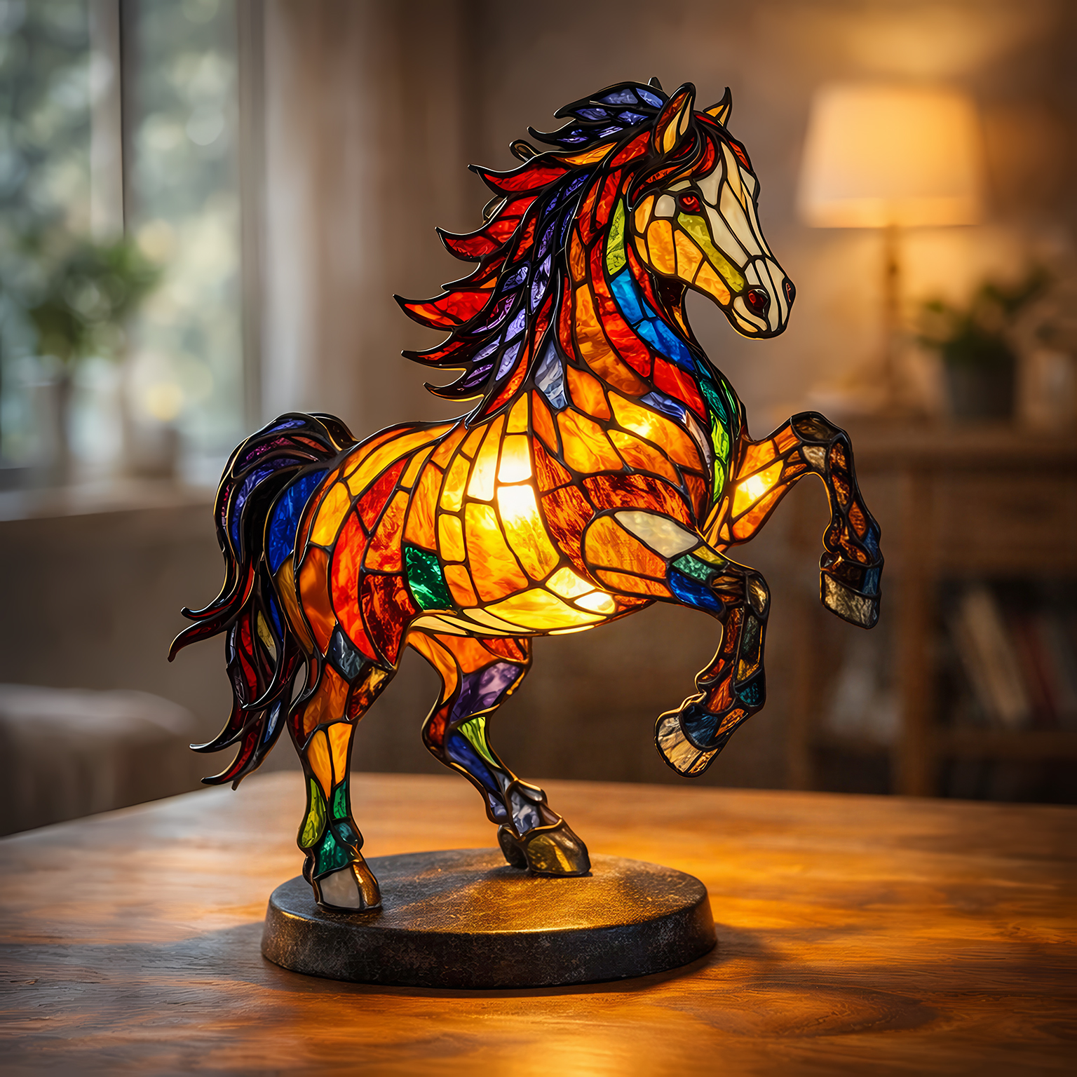 Lucky Stained-Glass Horse Lamp – Year of the Horse 2026 Collector’s Light 🐎✨(𝐋𝐮𝐜𝐚𝐬 𝐇𝐚𝐥𝐞 𝐇𝐚𝐧𝐝𝐦𝐚𝐝𝐞®)