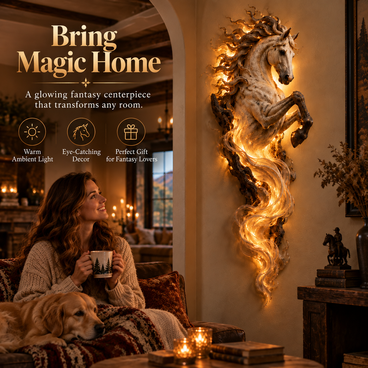 Celestial Flame Unicorn home decor