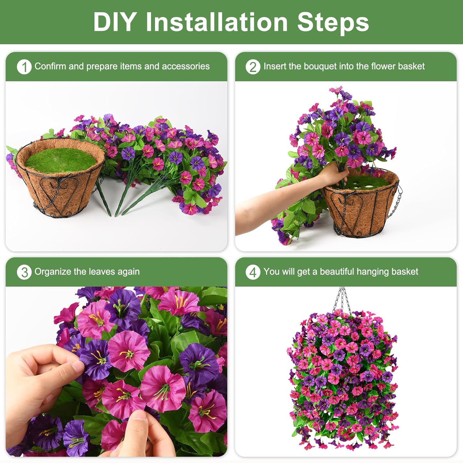 Artificial Flower , Faux Flower, Decorative Flower for Home Garden, Porch, Window Box, Yard and Seasonal Celebrations