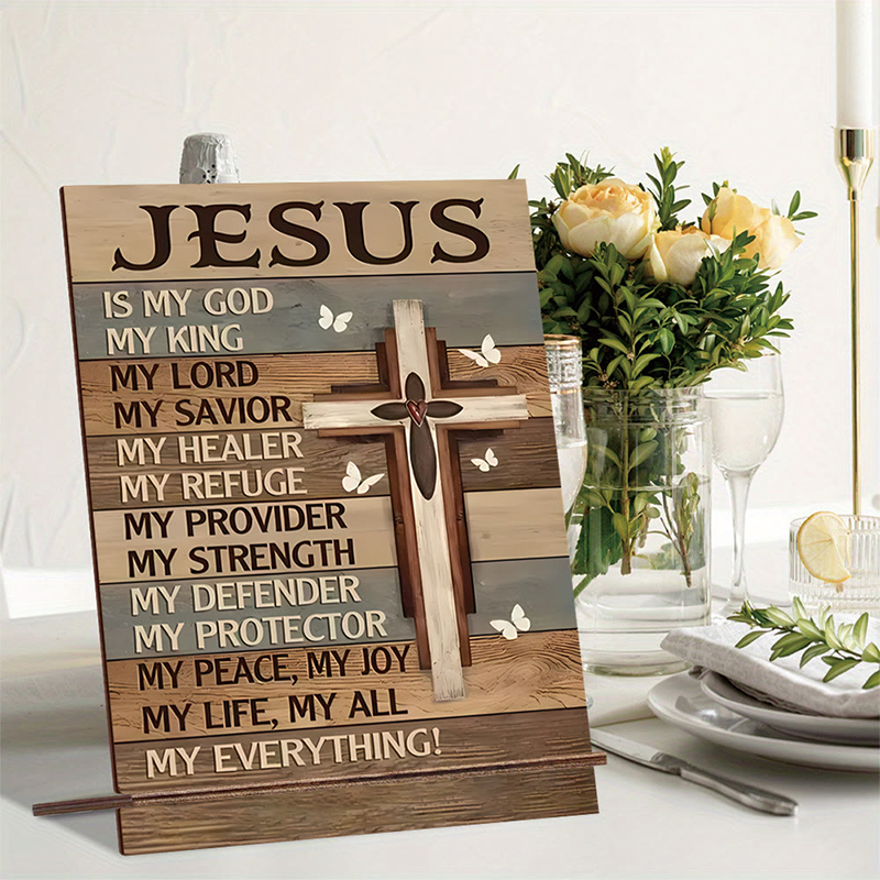 ✝️ Jesus Is My Everything Wooden Wall Plaque