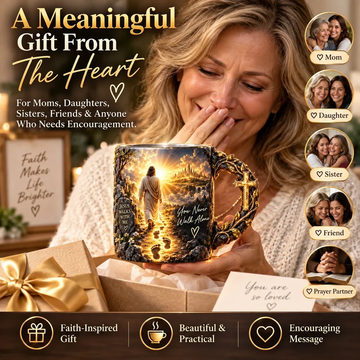 Faith-inspired Jesus mug presented as a thoughtful gift