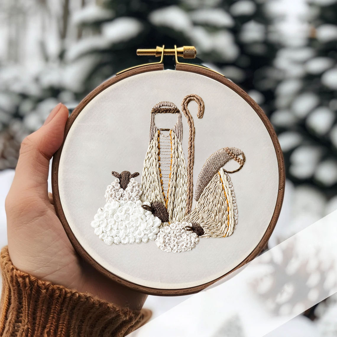 Nativity Scene Embroidery Kit / Set of 4
