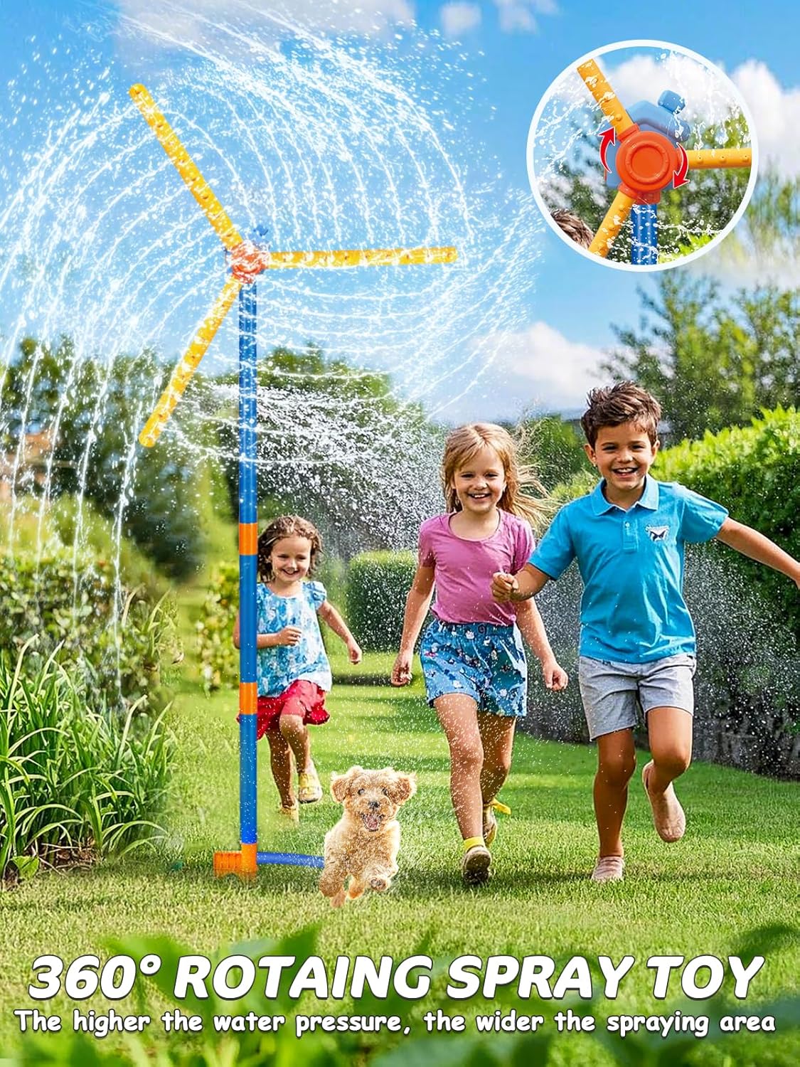 57" Giant Windmill Sprinkler – The Ultimate Backyard Water Park for Kids & Pets