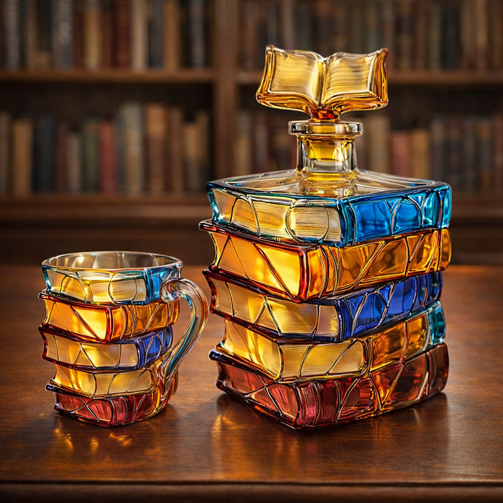Stained Glass Book Wine Bottle 🍷📚