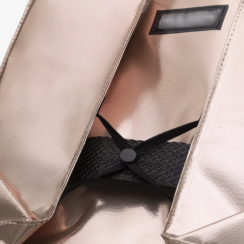 HK Rolling Tote Bag with Zip Top & Button Closure