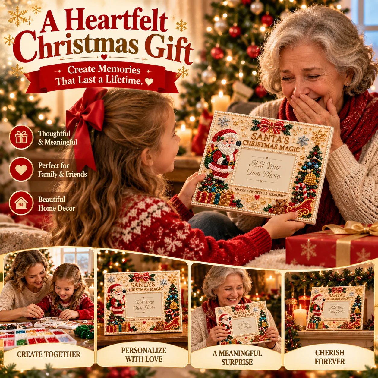 Christmas Pearl Art Photo Frame Gift
