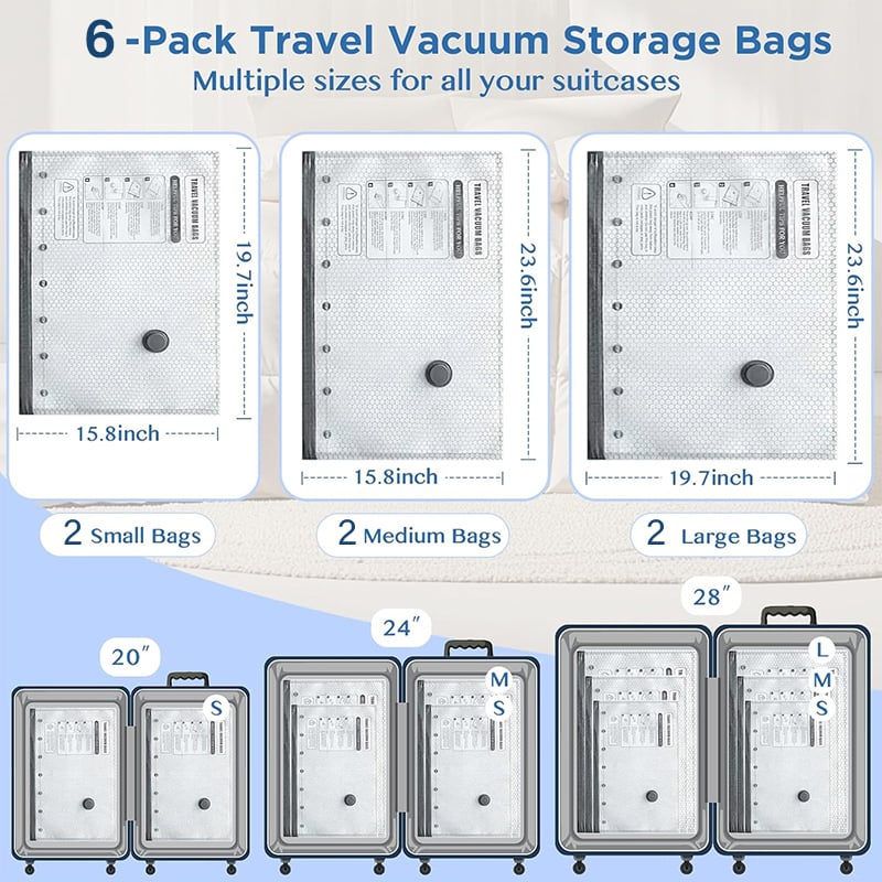 🔥 LAST DAY 49% OFF-Cordless Travel Vacuum Storage Compression Bag Set