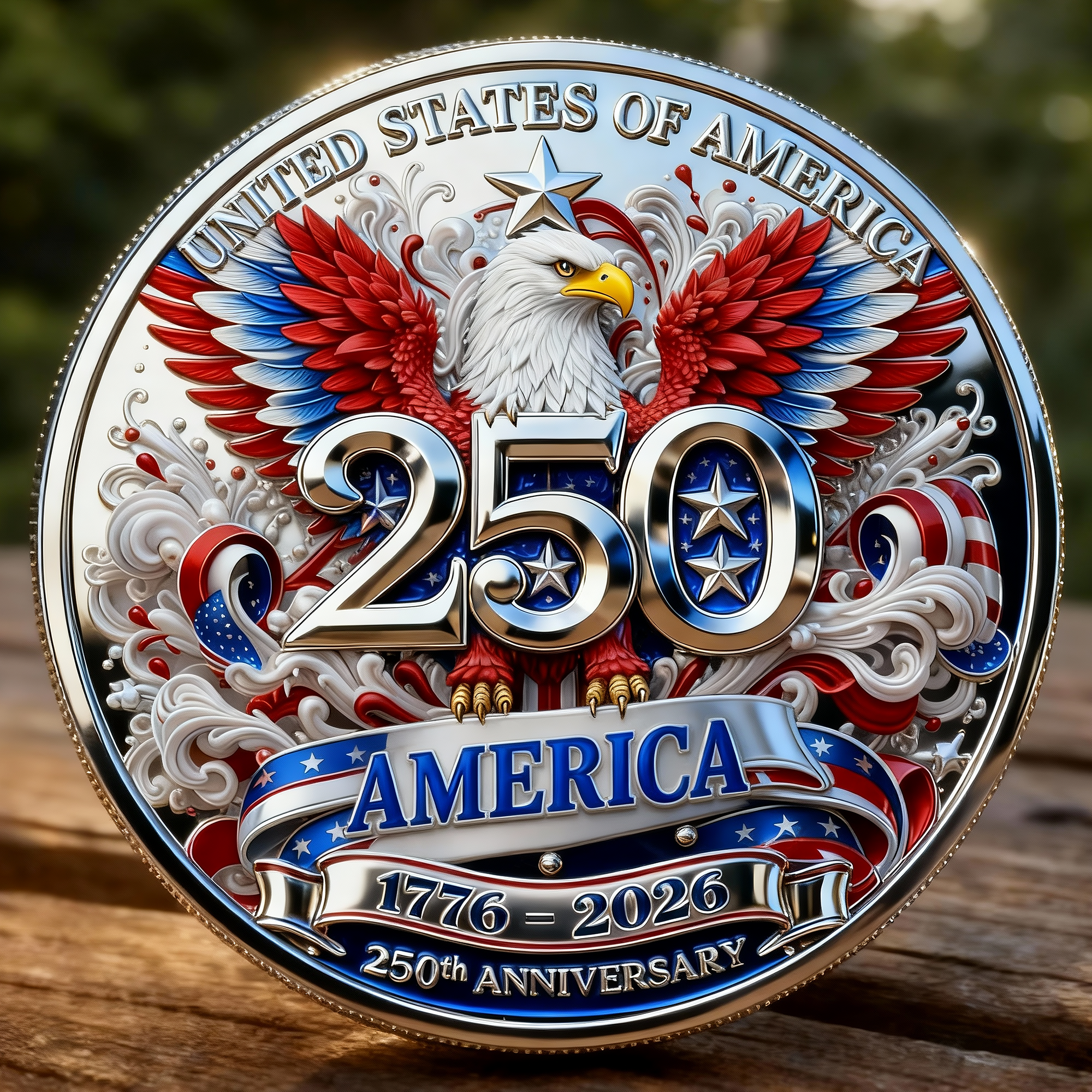 United States of America – 250th Anniversary Patriotic Commemorative Coin