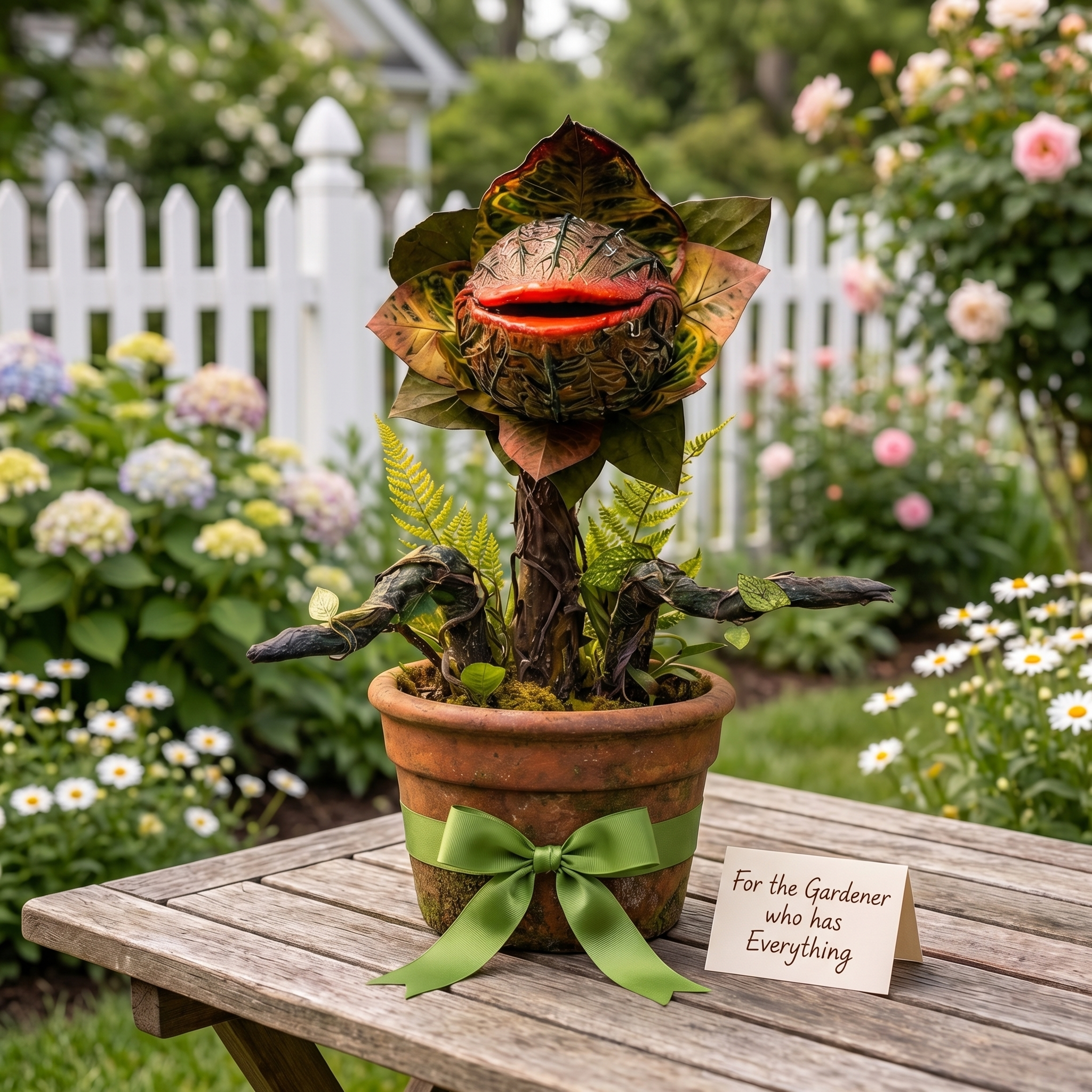 Whimsical Carnivorous Plant Planter Décor for Garden, Porch & Potting Bench