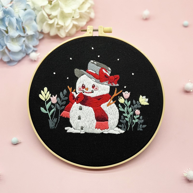 Red scarf snowman