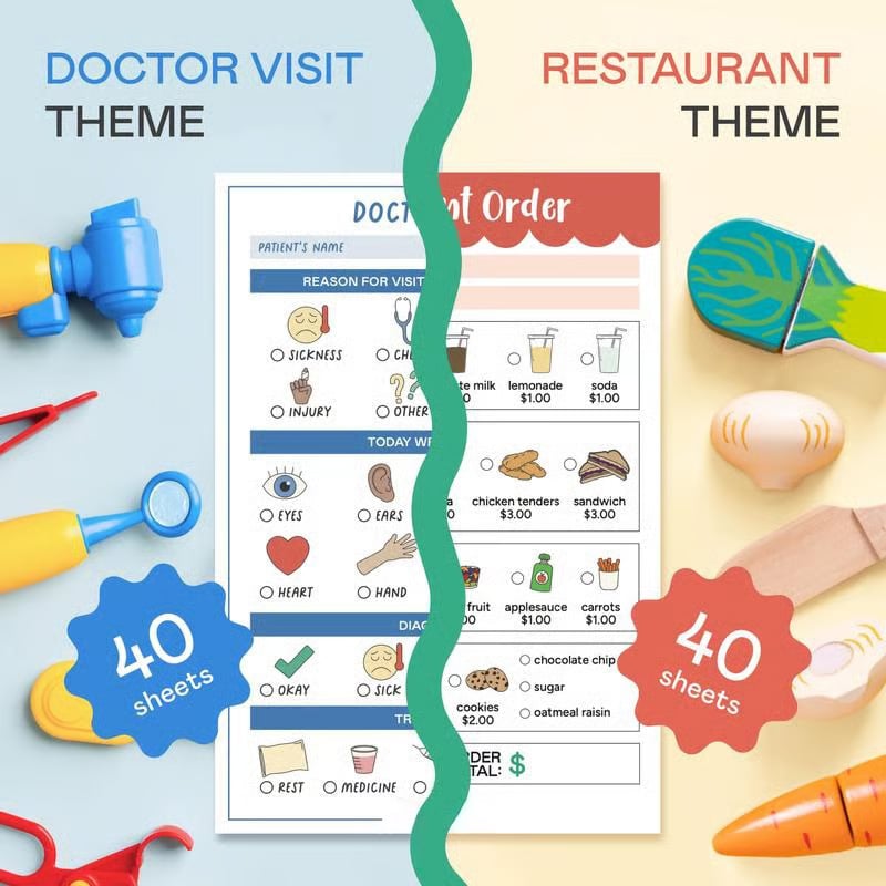 🎁Last Day 49% OFF - 🥳 Pretend Play Notepads | 2-Pack✨