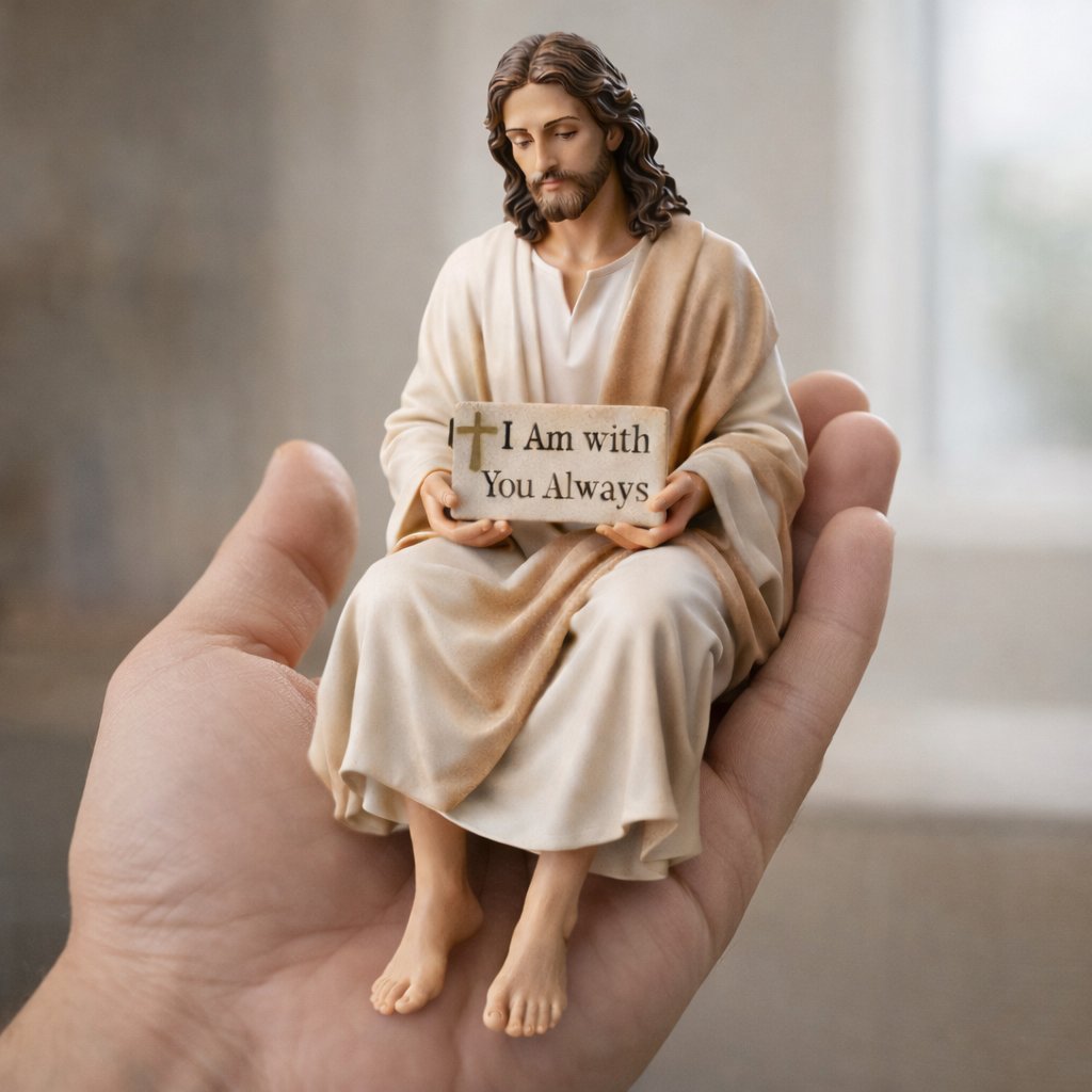 ✨Hand-Painted Ceramic Jesus Figurine✝️Serene Desk Companion🙏