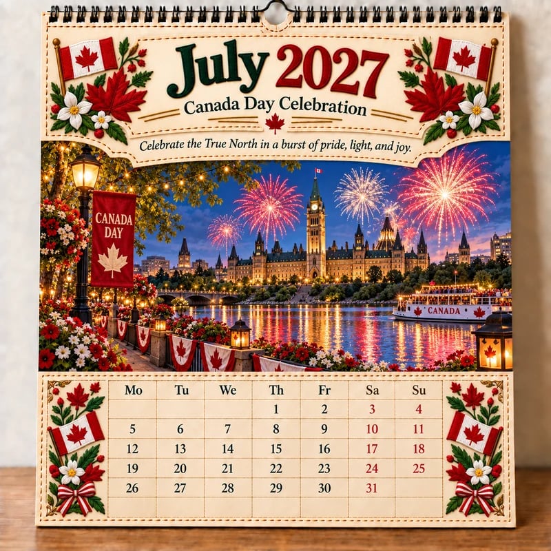 July 2027 Canada Day Calendar