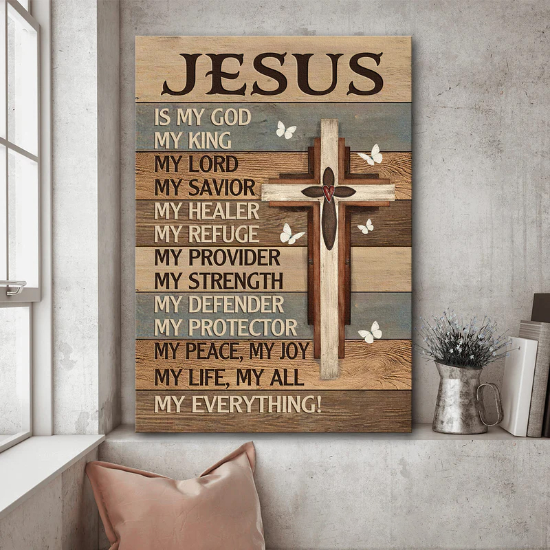 ✝️ Jesus Is My Everything Wooden Wall Plaque