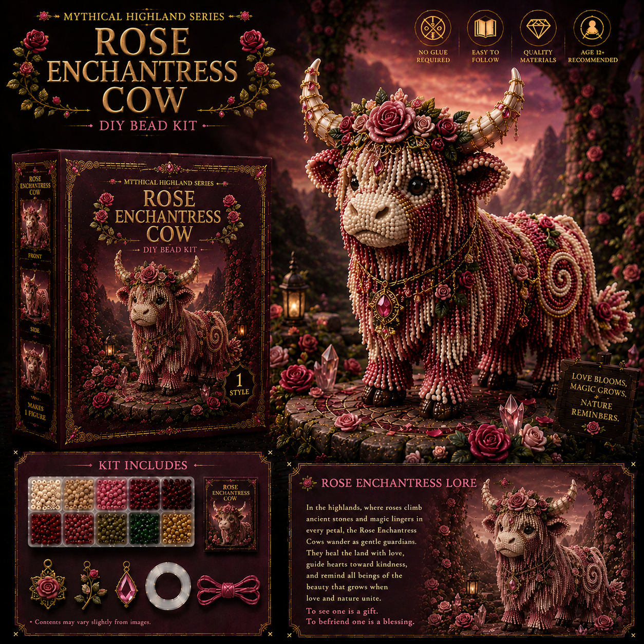 🔥Last Day BUY 3 GET 1 FREE🐮 Mythical Highland Series™ DIY Bead Kit Collection