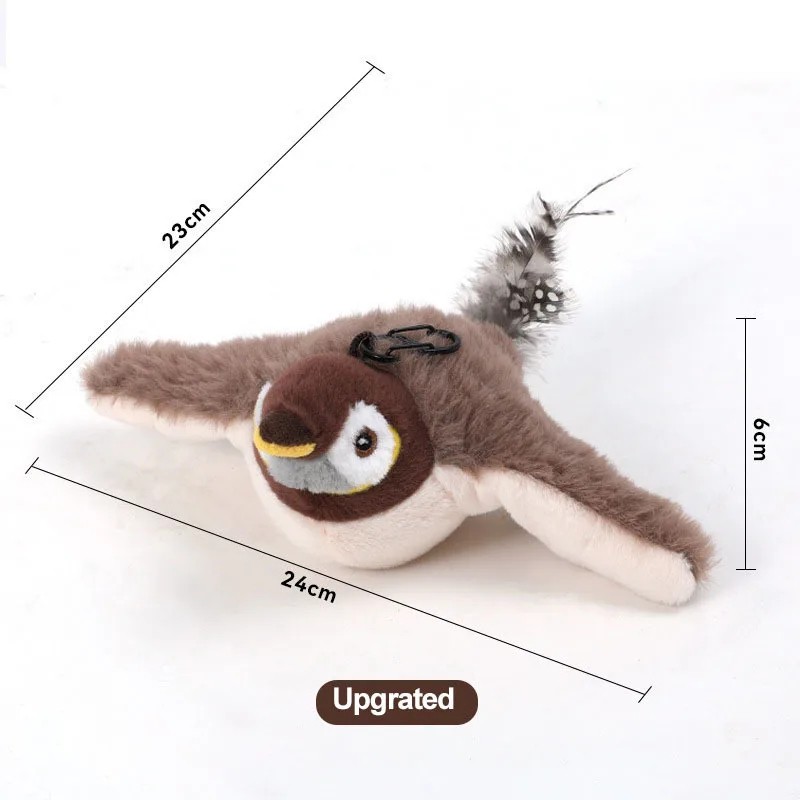 Interactive Cat Toys Rechargeable Flying Bird Cat Toy Chirping Flapping Bird(no Flying) Can Add Catnip