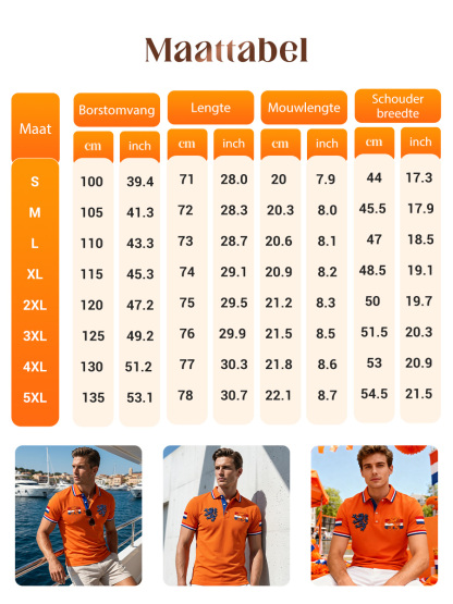 Retro Nederlandse Koningsdag Vlag Casual Poloshirt