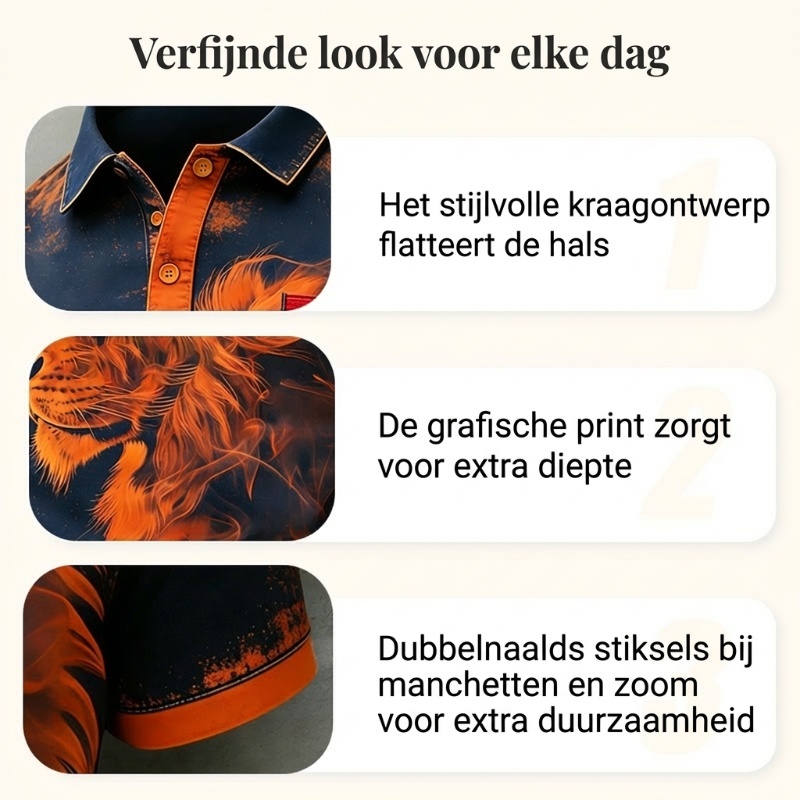 [Copy]Herenpolo met korte mouwen en print met Koningsdag-thema