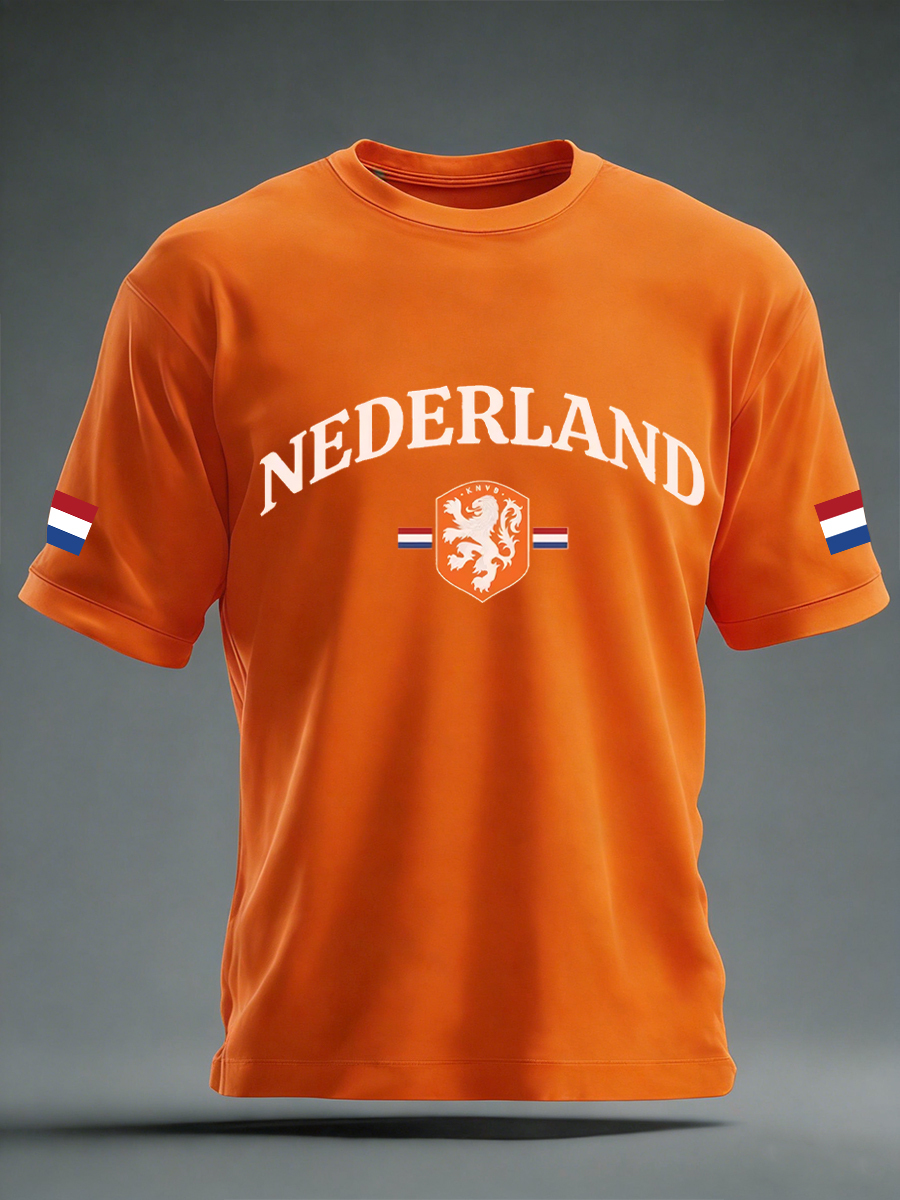 Casual los-fit T-shirt met korte mouwen voor heren