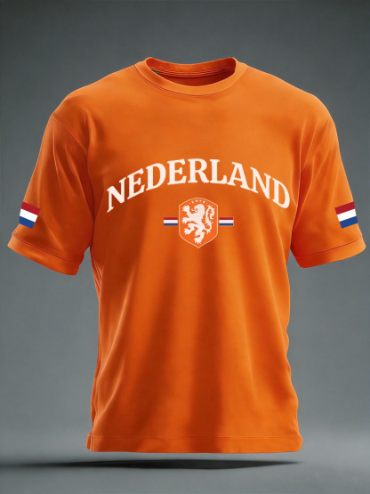 Casual los-fit T-shirt met korte mouwen voor heren